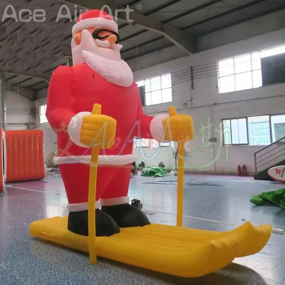 Large Inflatable Skiing Santa Claus for Christmas Eve Decoration