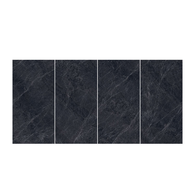 Large 600X1200 mm Marble Black Tiles Ceramic Black Polished Glazed Rock Look Glossy Porcelain Big Slab for Wallfloor