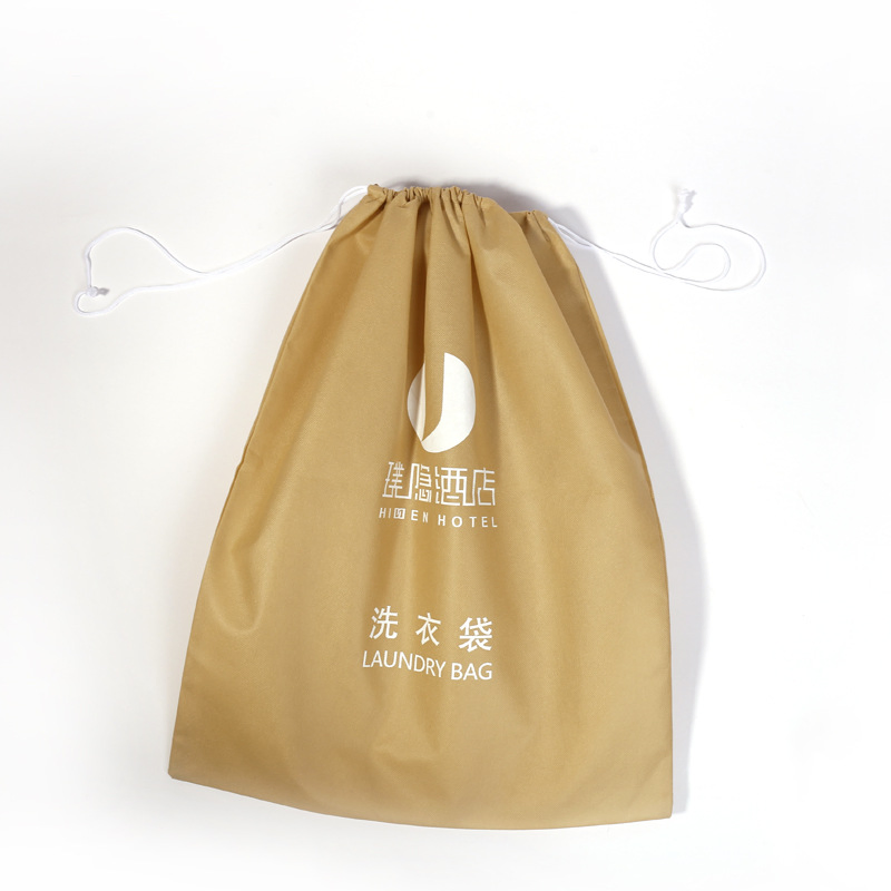 Disposable Drawstring Laundry Bag with Non Woven Type for Hotel