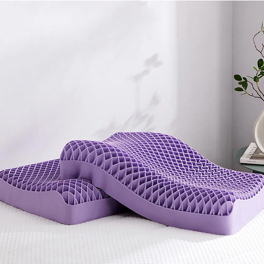 3D Gel Grid Honeycomb Pain Relief TPE Pillow with Pillowcase