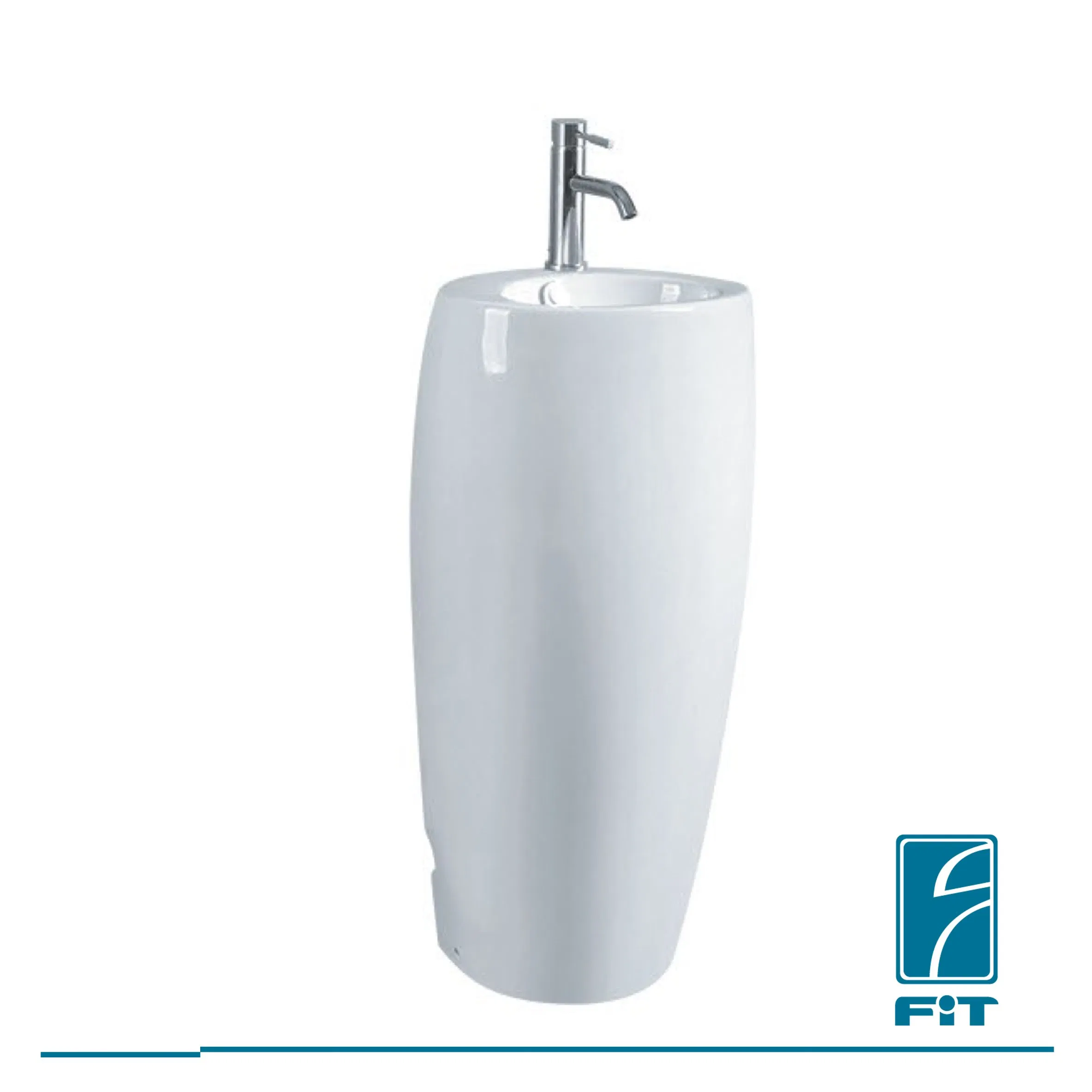 Floor Standing Square Basin Ceramic Pedestal Bathroom Hand Wash Basin