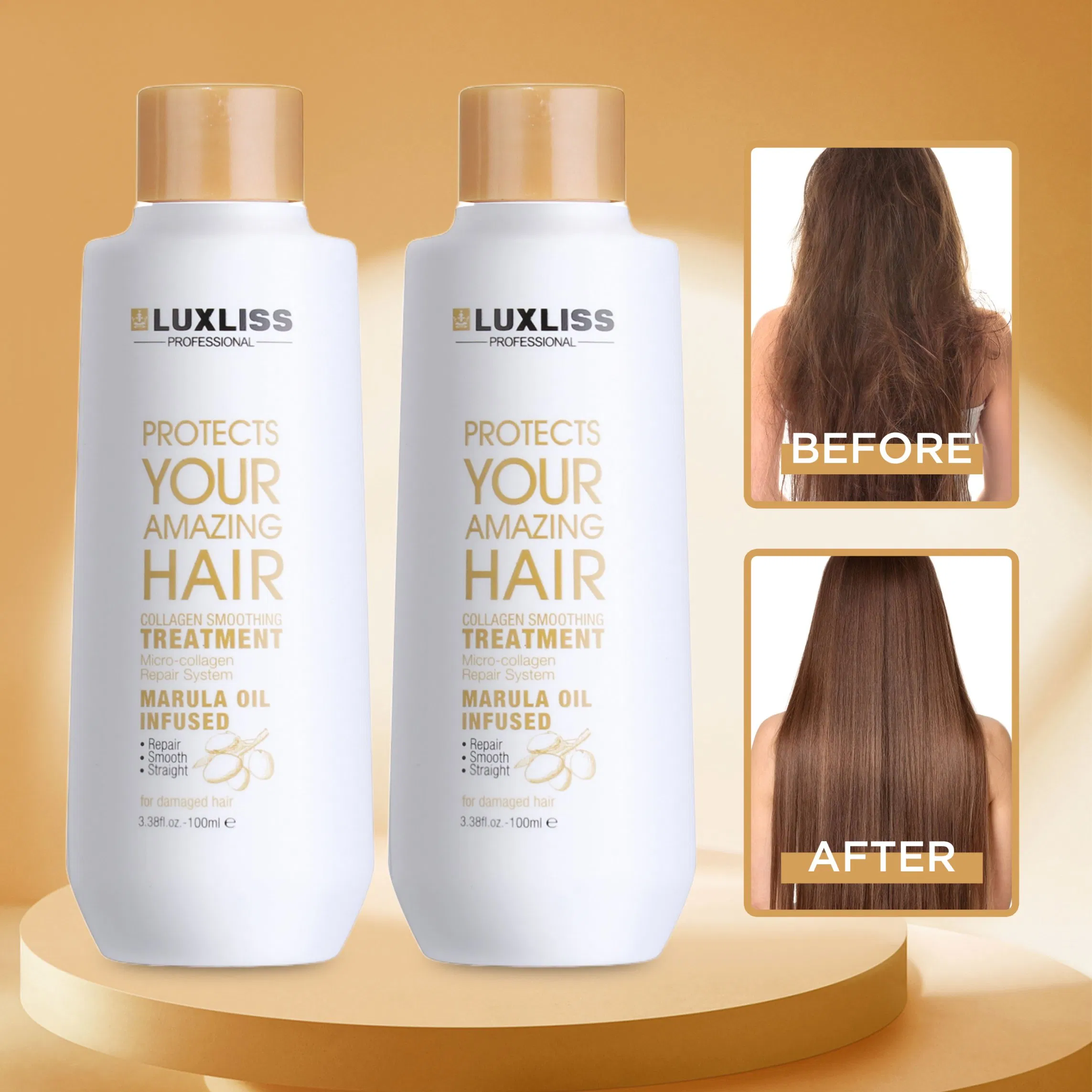 Luxliss Marula Oil Collagen Hair Treatment Private Lebel Salon Hair Smoothing Cream