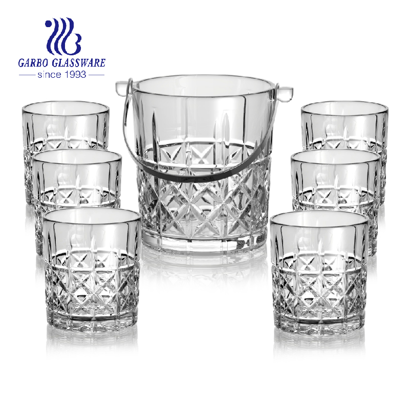 Creative Skull Shape Whisky Glass Ice Bucket Set with Wine Decanter Table Glassware Bar Grimace Face Vodka Drinking Cup