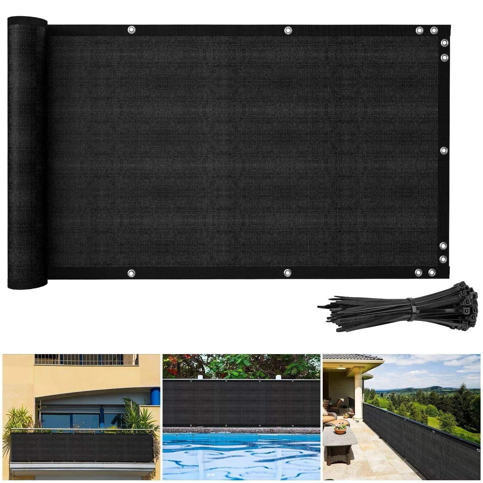 Customizable Balcony Shade Roll with Retractable Design and UV Protection