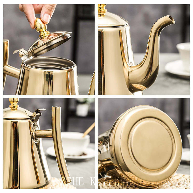 Stainless Steel Household Boiling Water, Commercial Coffee and Flower Tea, Kashgar Pot with Filter Screen