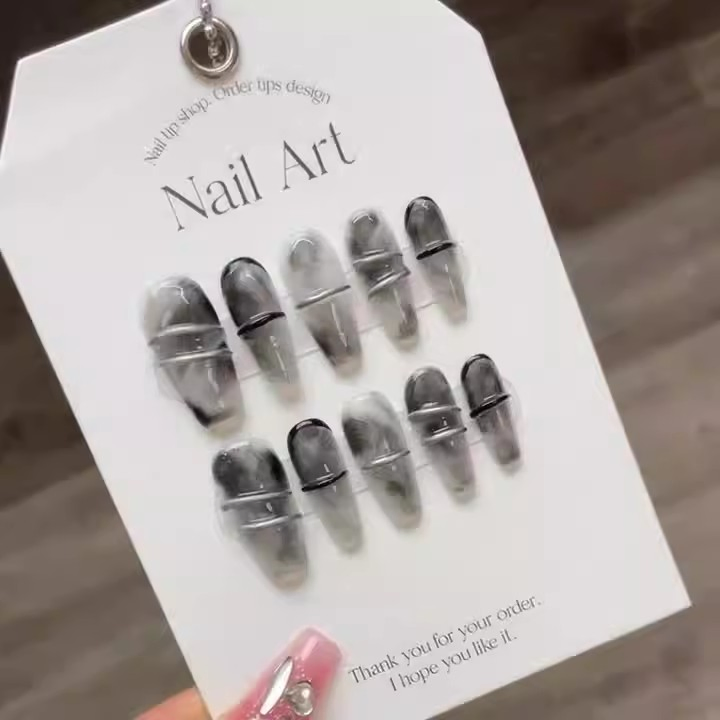 Wholesale Long Art Fashion False Nail Wear Nail Sticker Beauty Artificial Fingernails