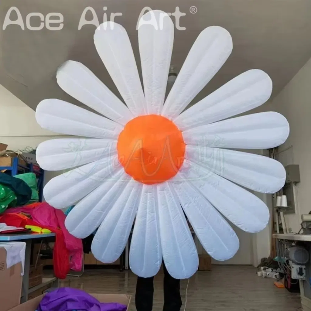 LED Lighting Inflatable Daisy Flower Hanging Props for Festival Carnival