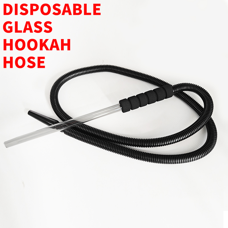 Logo Luxury Plastic One Use Time Smoking Shisha Hookah Plastic Disposable Hose