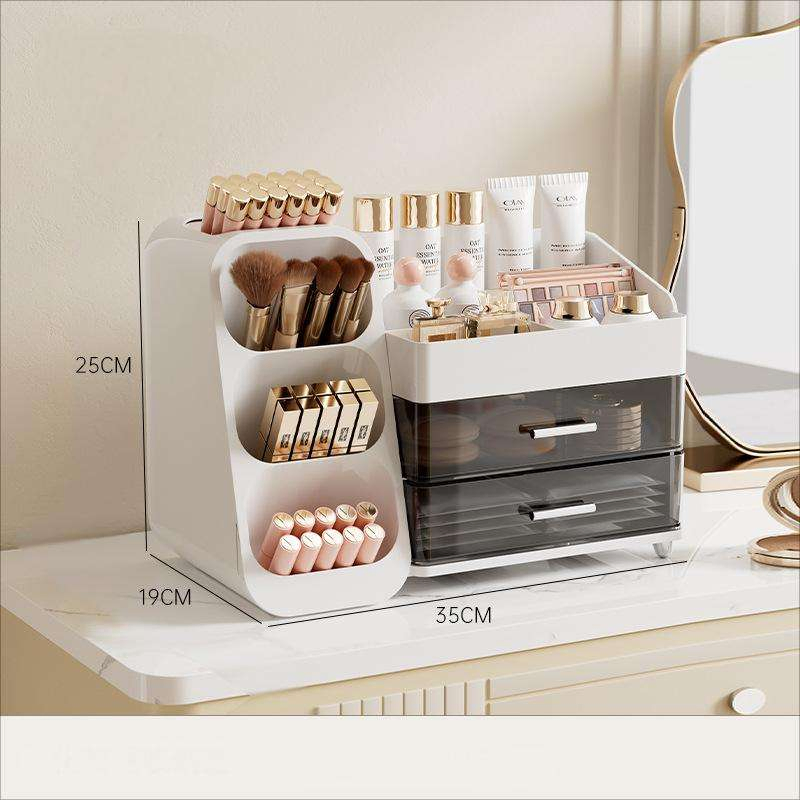 Home-Use Modern Multifunction Large-Capacity Plastic Rectangular Makeup Organizer Cosmetics Storage Box
