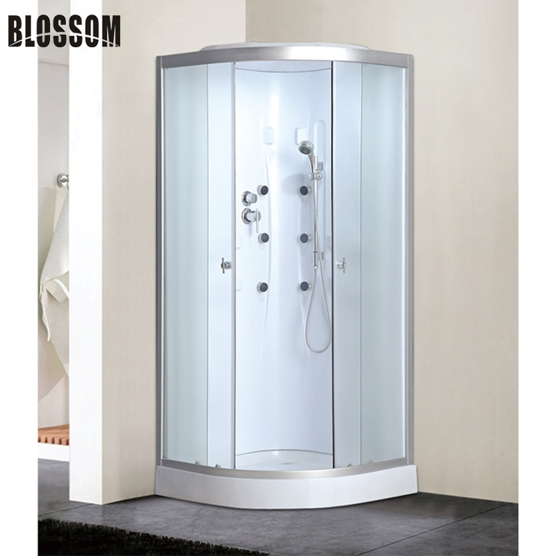 Black Framed Bathroom Sliding Doors Complete Hydro Massage Shower Cabin