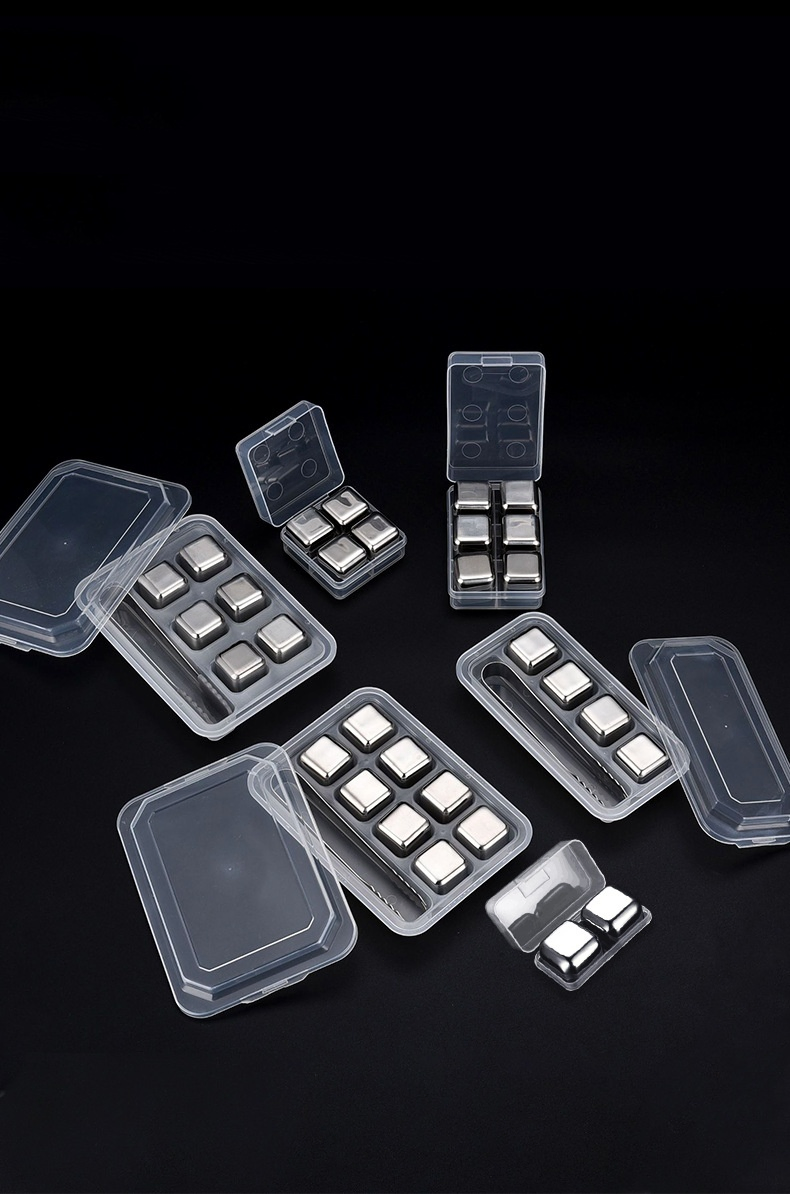 Reusable Stainless Steel Ice Cubes Metal Whiskey Stones Refreezable Vodka Chilling Rocks