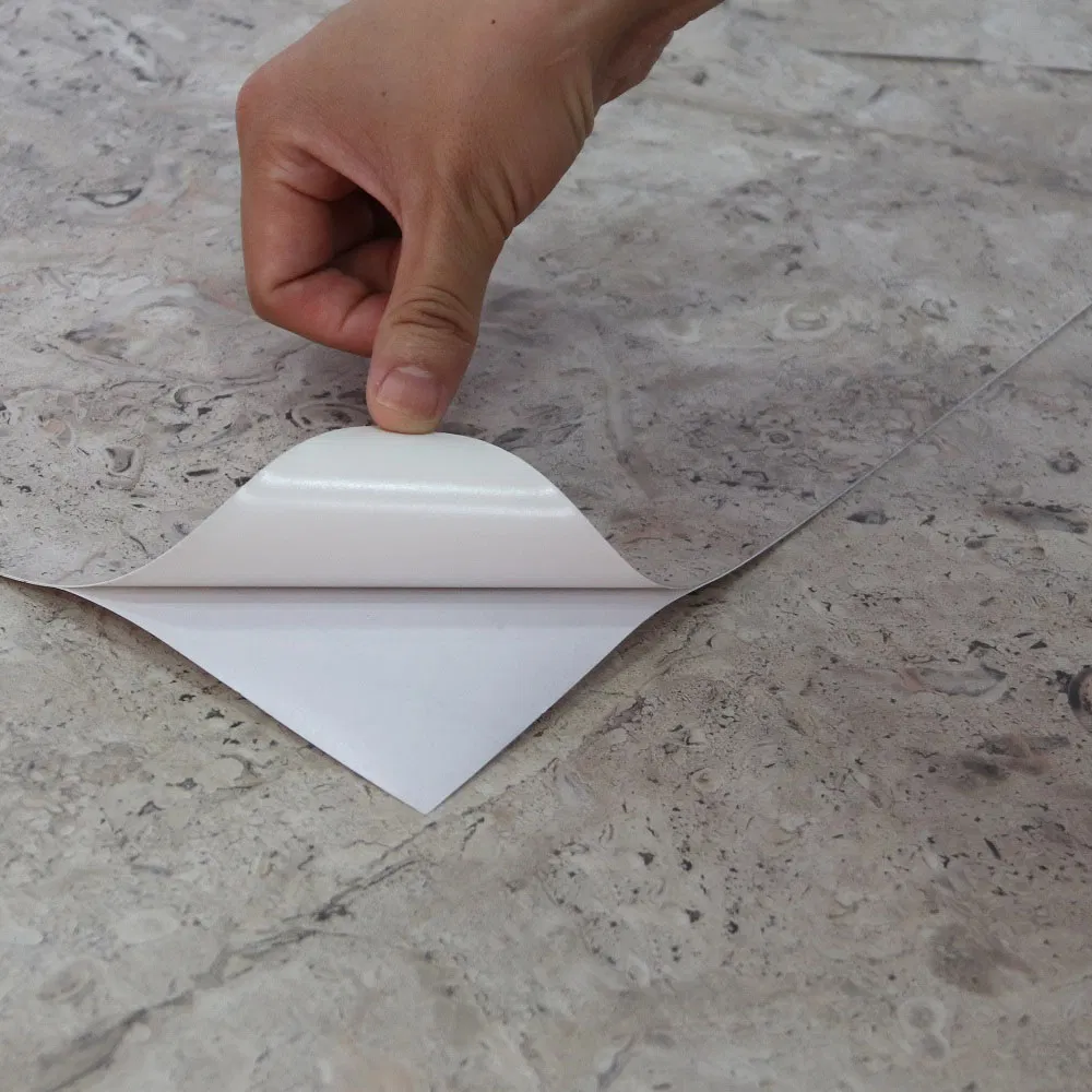 Plastic Peel Stick Wall Decorate Tile Self Adhesive Vinyl Floor Marble Stone Tiles