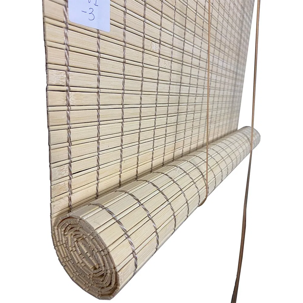 Classic Style Cream Natural Flat Bamboo Blind