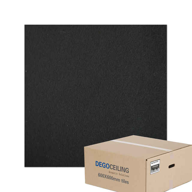 Black Fiberglass Ceiling Tile Acoustic Panels Office