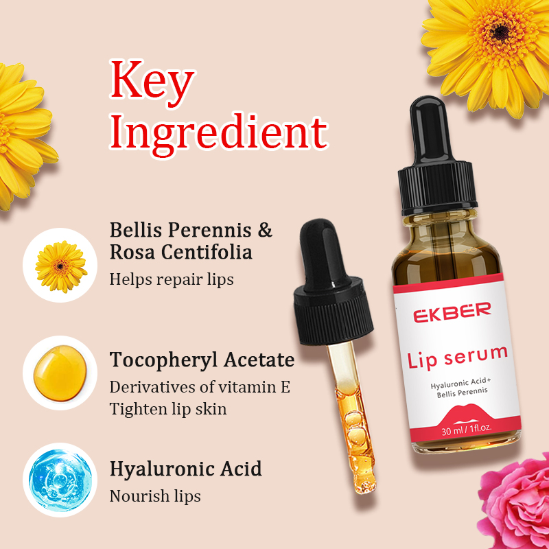 30ml Multifunctional 7 Days Natural Hyaluronic Acid Lip Plumping Lightening Serum Lip Oil Vegan