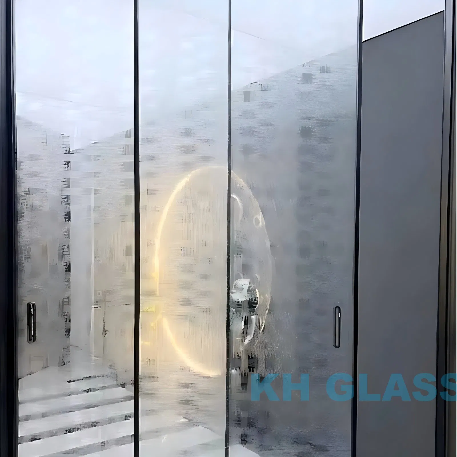 Elegant Acid Frosted Glass Partition for Enhanced Room Privacy Solutions