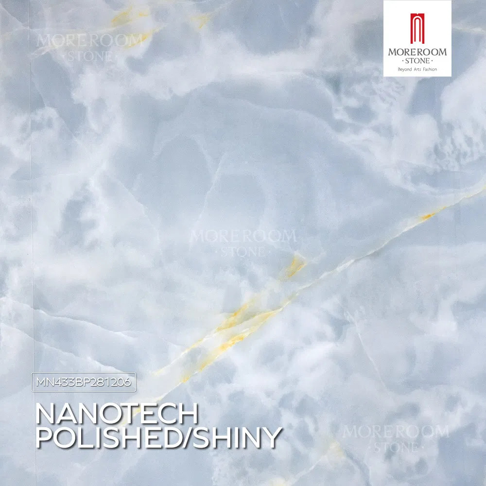 Artificial Blue Onyx Marble Slab Sintered Stone for Luxury Bar Counter Decoration