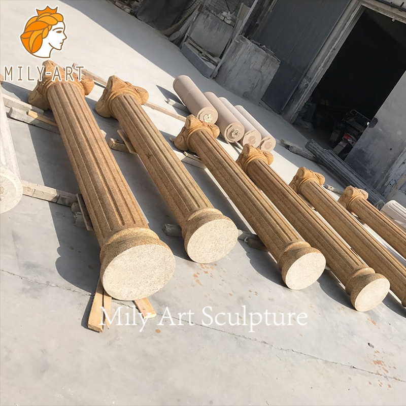 Outdoor Decoration Hand Carved Stone Marble Columns