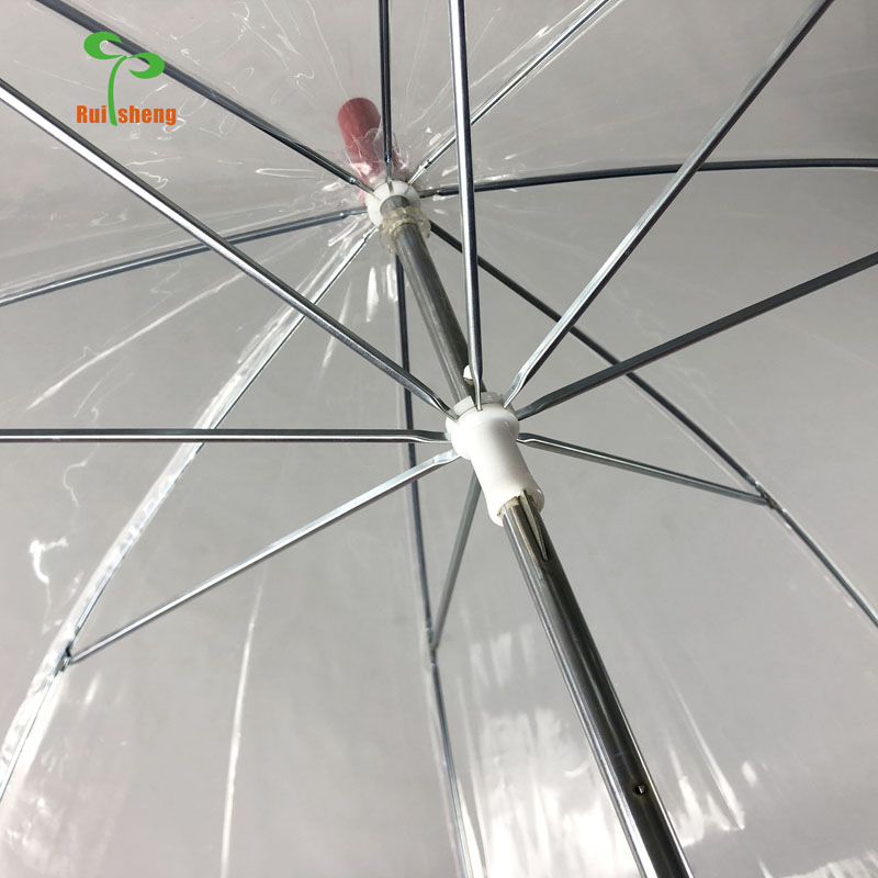 Прозрачный зонт-трость с ручным открыванием, водонепроницаемый