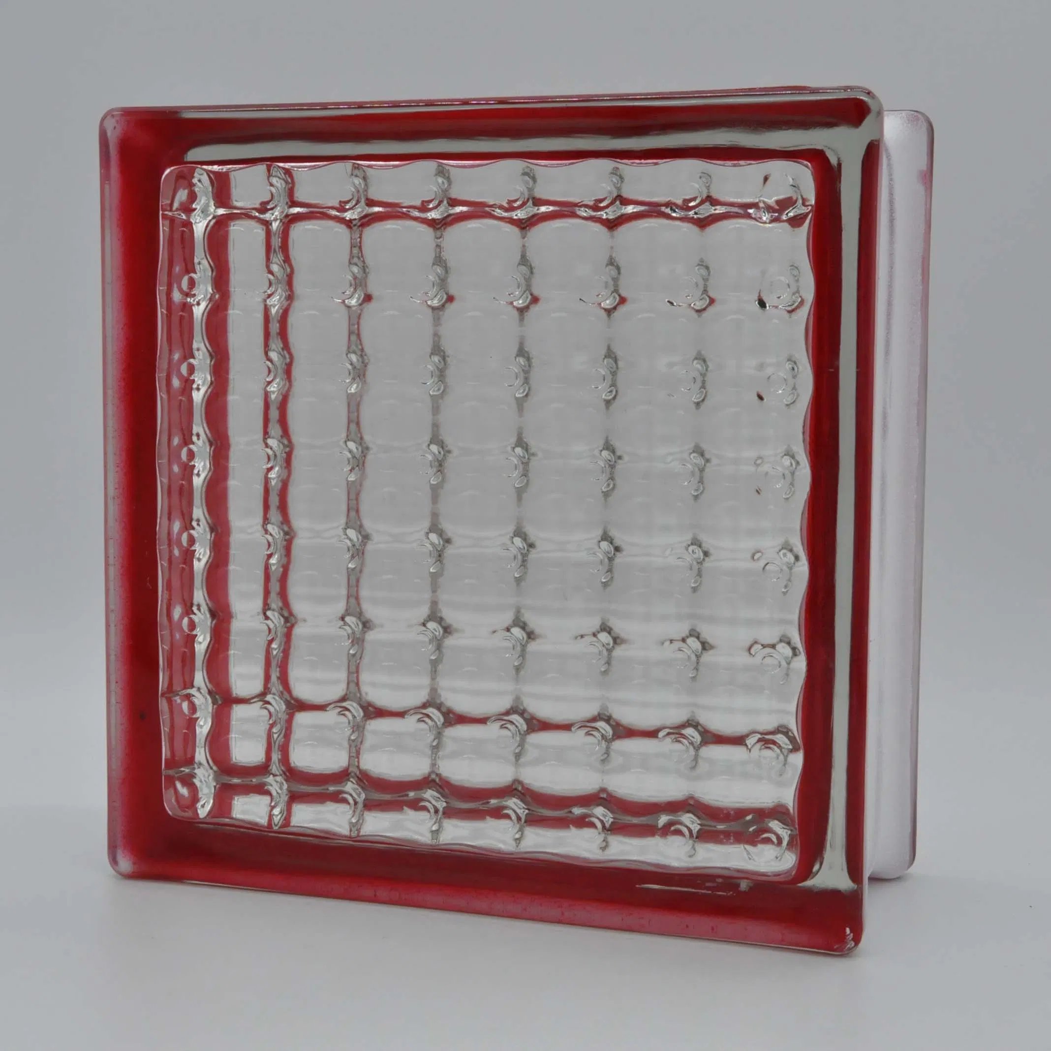 High Quality Decoration 190*190*80mm Cloudy Crystal Side in Colored Glass Block Brick
