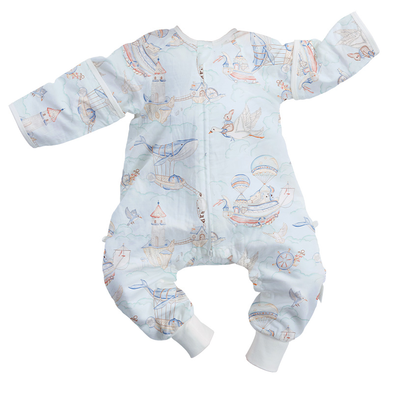 Spring Baby Sleep Sack Infant Bamboo&Peppermint Cotton Fabric Gauze Sleeping Bag