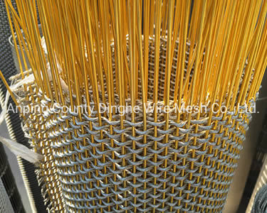 Stainless Steel Woven Wire Drapery Installed Side Stair