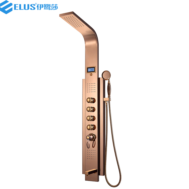 Hot Sale Gold Color Shower Panel /Shower Column with Temperature Display