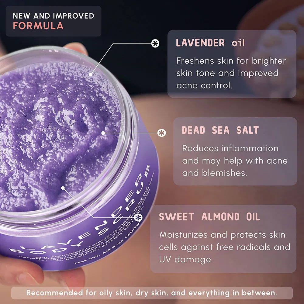 Lavender Sugar Wholesale Foaming Natural Whitening Exfoliating Private Label Organic Body Scrub