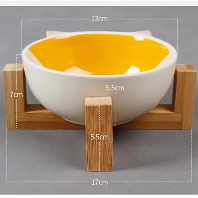 Environmentally Bamboo Friendly Wooden Healthy Material Dog Food Water Pet Bowl