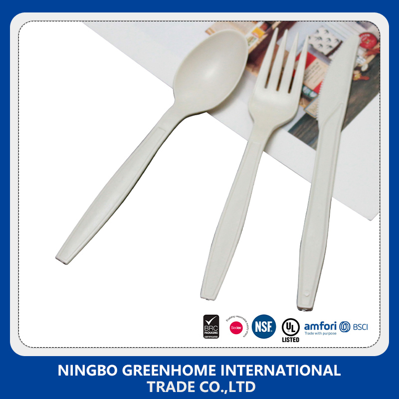Eco-Friendly Biodegradable Disposable Cutlery Corn Starch Forks and Spoons Cutlery Set for Party