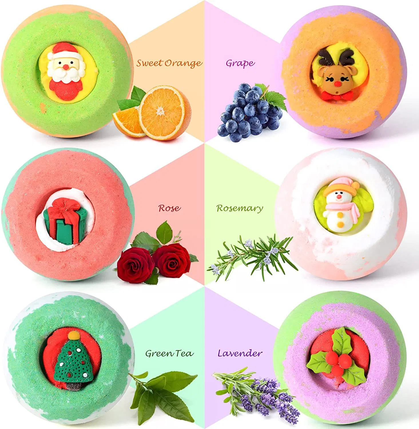 Fun Bubble Christmas Bath Bombs Featuring Collectible Toys for Kids