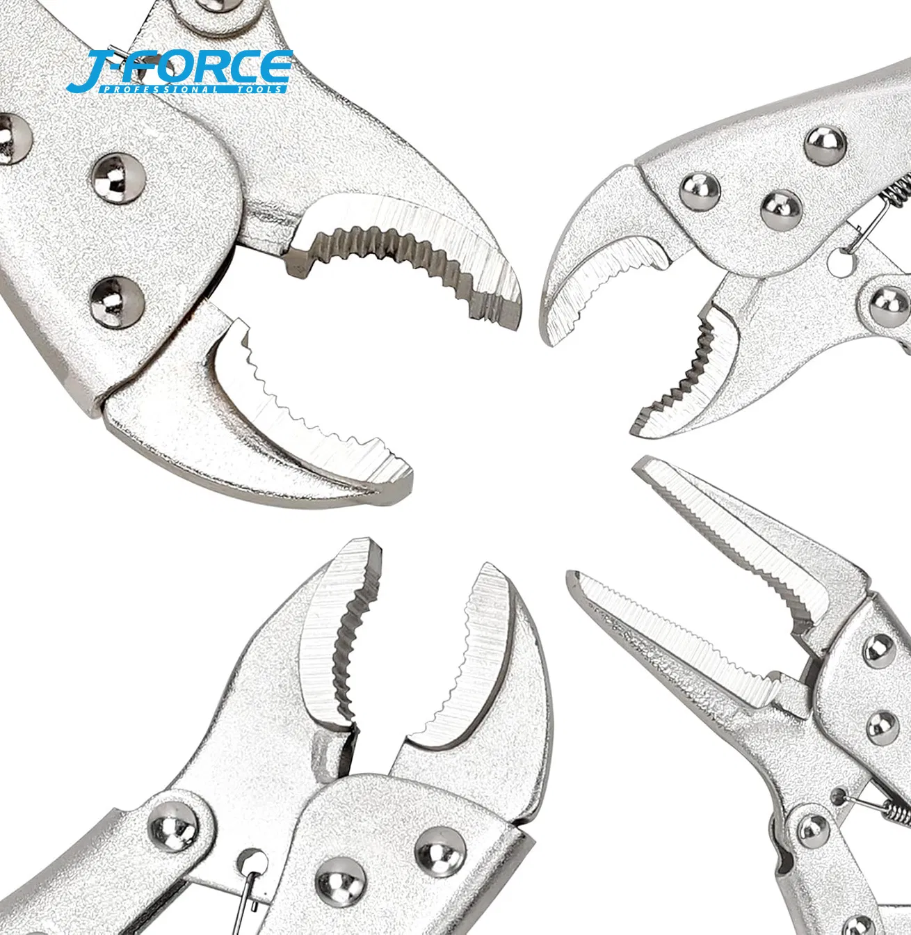 Набор струбцин J-Force 4 шт, сталь, никелированные