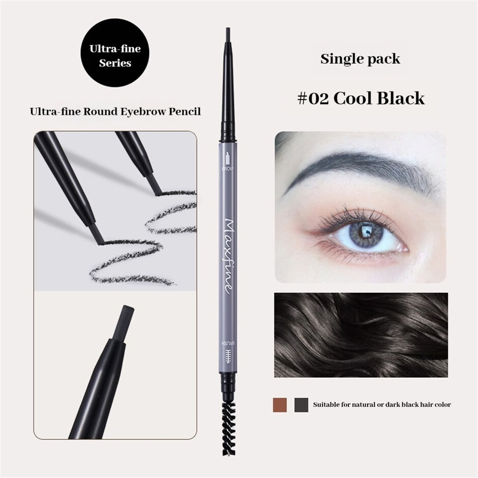 Dual Ended Rotating Eyebrow Pencil with Slim Tip and Built in Brush for Convenient Use