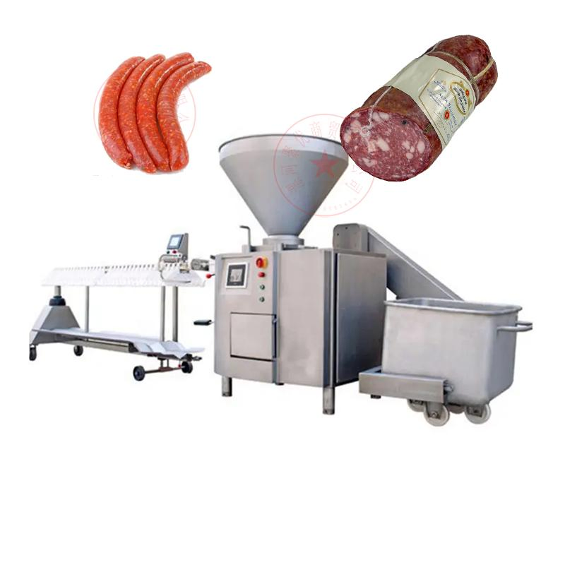 Electric High Capacity Vacuum Sausage Stuffer Linker Sausage Tying Machine Meat Quantitative Filling Machine