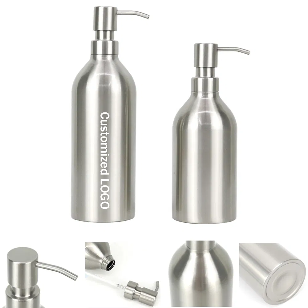 Refillable Hotel Bathroom Hand Stainless Steel Shampoo Liquid Soap Dispensers Bottle