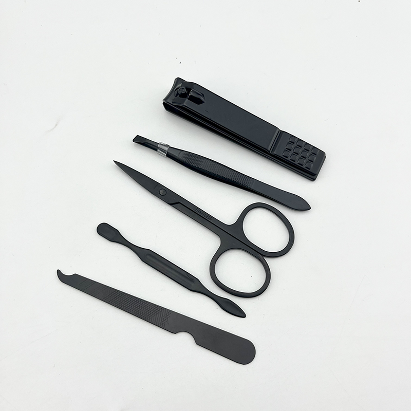High End Black 5PCS Beauty Nail Cleaning Tools Nail Care Kit Manicure Set