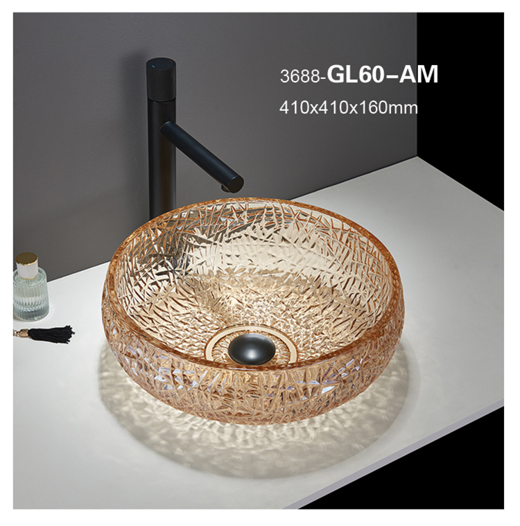 Hotel Luxury Wash Basin Crystal Die Cast Transparent Household Balcony Simple Table Basin