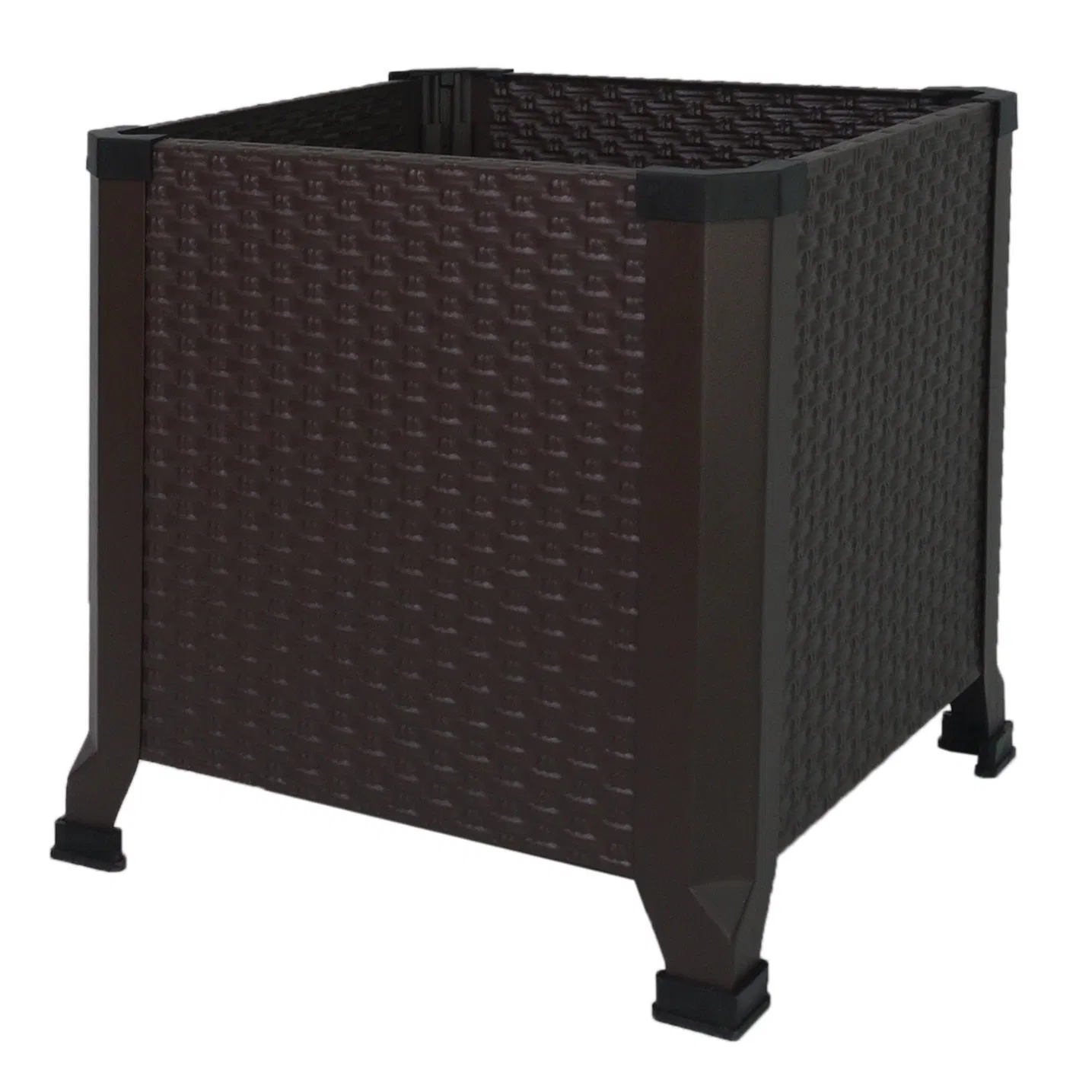 Outdoor Garden Planting Box Brown Rectangular Raised Garden Bed