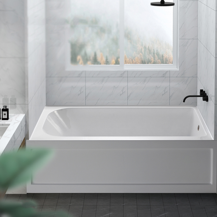 Morden Style Rectangular Alcove Corner Bathtub Europe Rectangle Drop in Install Bathtub