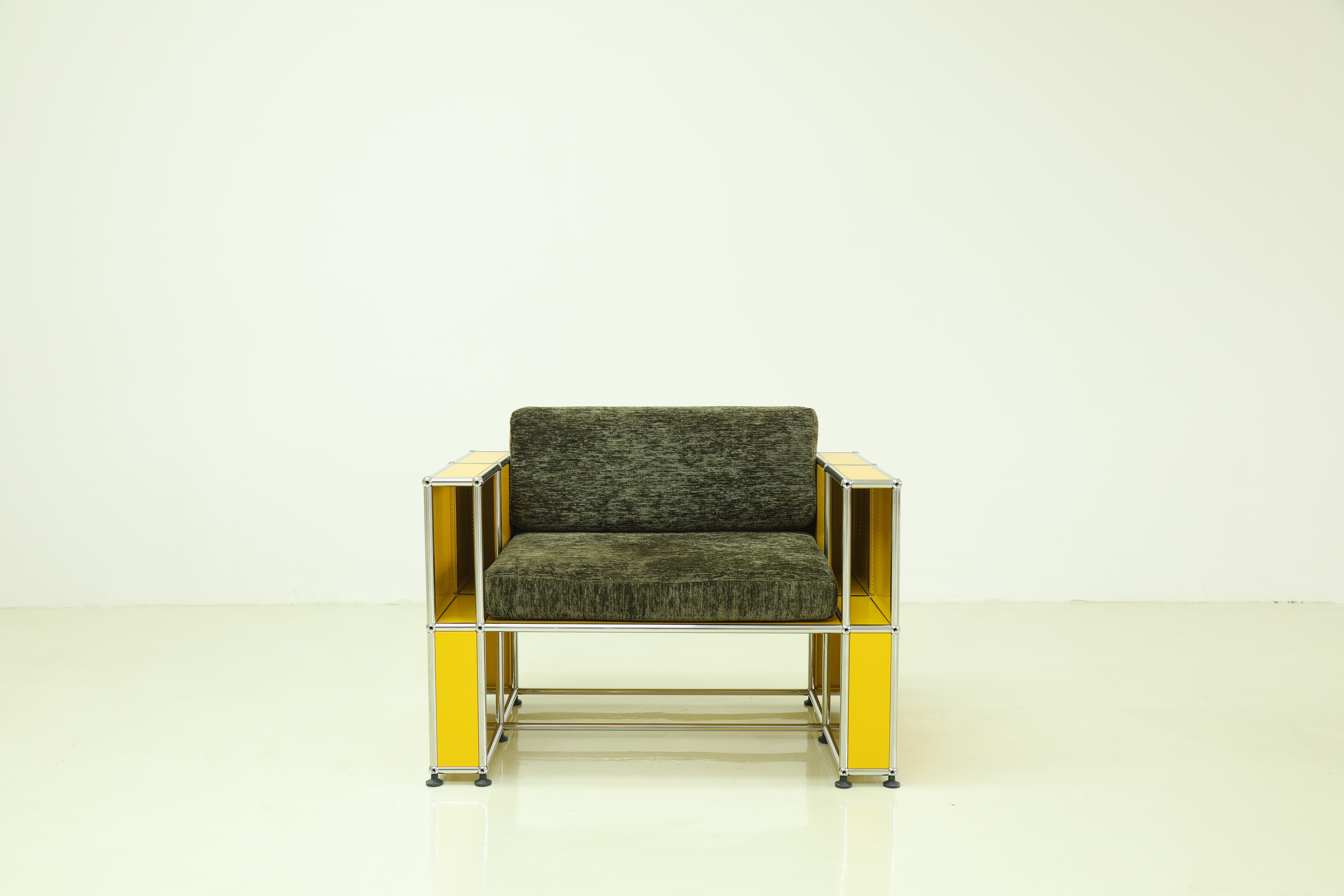 Мебель для гостиной металл нержавейка диван стулья столик минимализм