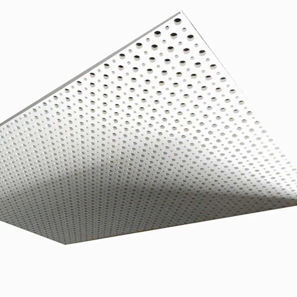 Custom Perforated Acoustic Gypsum Board for Wall and Ceiling Applications High Nrc Gypsum Board 12/25mm Round Square Hole Gypsum Board Seamless