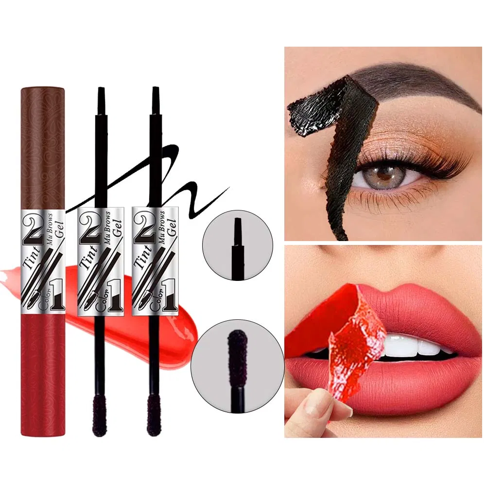 20g Double Ended Tear off Eyebrow Cream+Tear off Lip Gloss Makeup Set