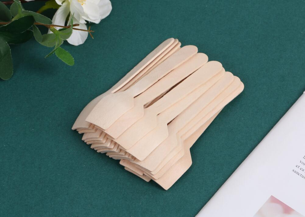 Dessert Wood Spoon Disposable Wooden Cutlery for Party Cake