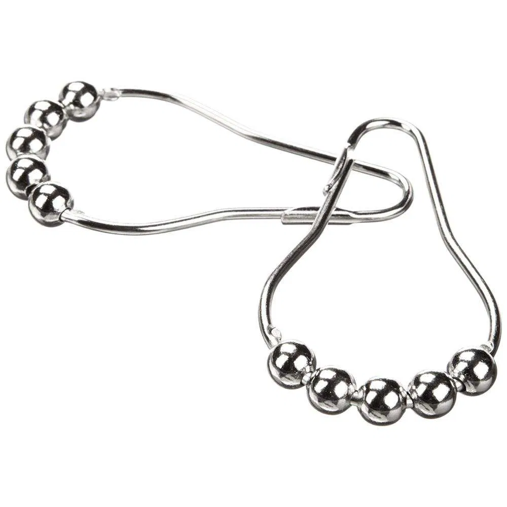 Stainless Steel Color Curtain Hooks Bath Rollerball Shower Hooks Glide Rings