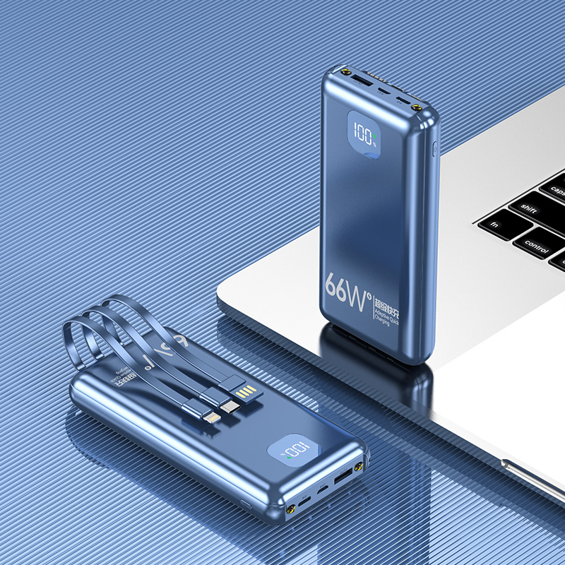 Ultra-Light Portable Power Bank with Built-in Charging Cord