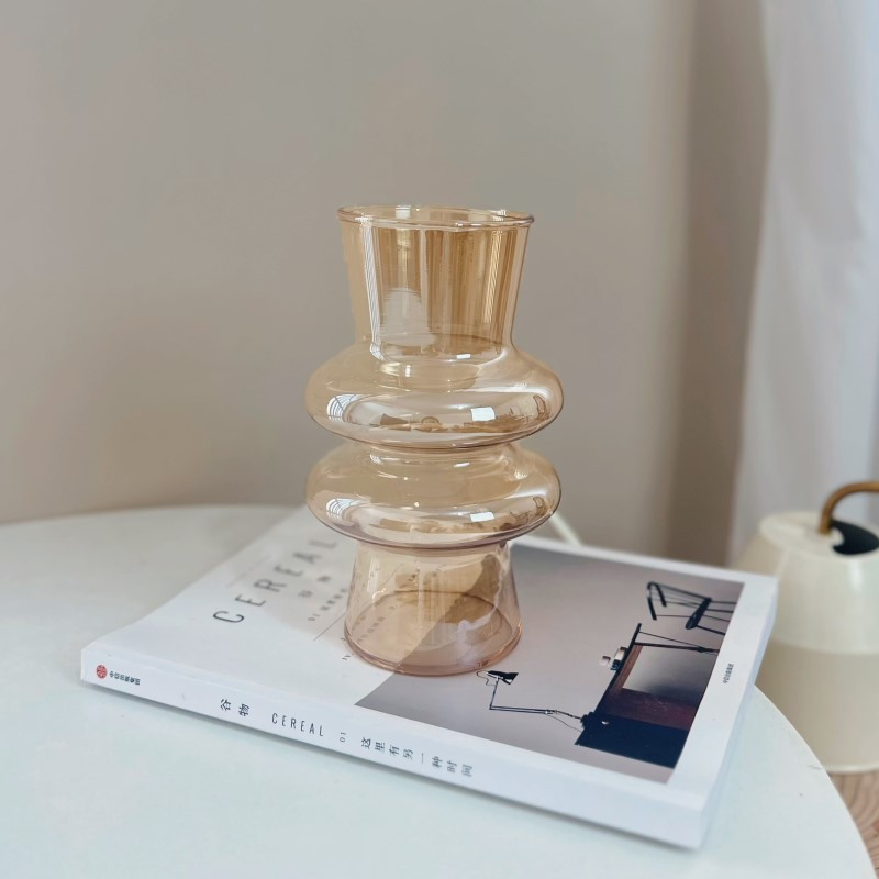 New French Living Room Small Ornament Simple Premium Medieval Cream Glass Vase