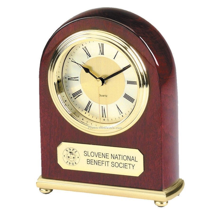 Luxury Rosewood Piano Finish Wooden Desk Alarm Clock