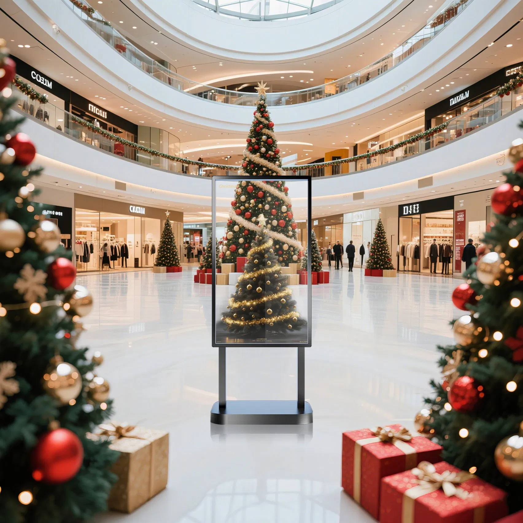 OLED прозрачный сенсорный дисплей YRC для рекламы