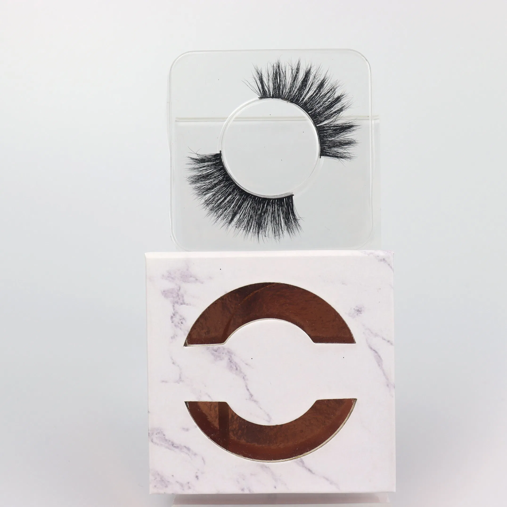 Wholesale Dramatic Fluffy Faux Mink Strip Lashes Invisible Band Eye Lash Natural Look Fluttery False Eyelash with Custom Box