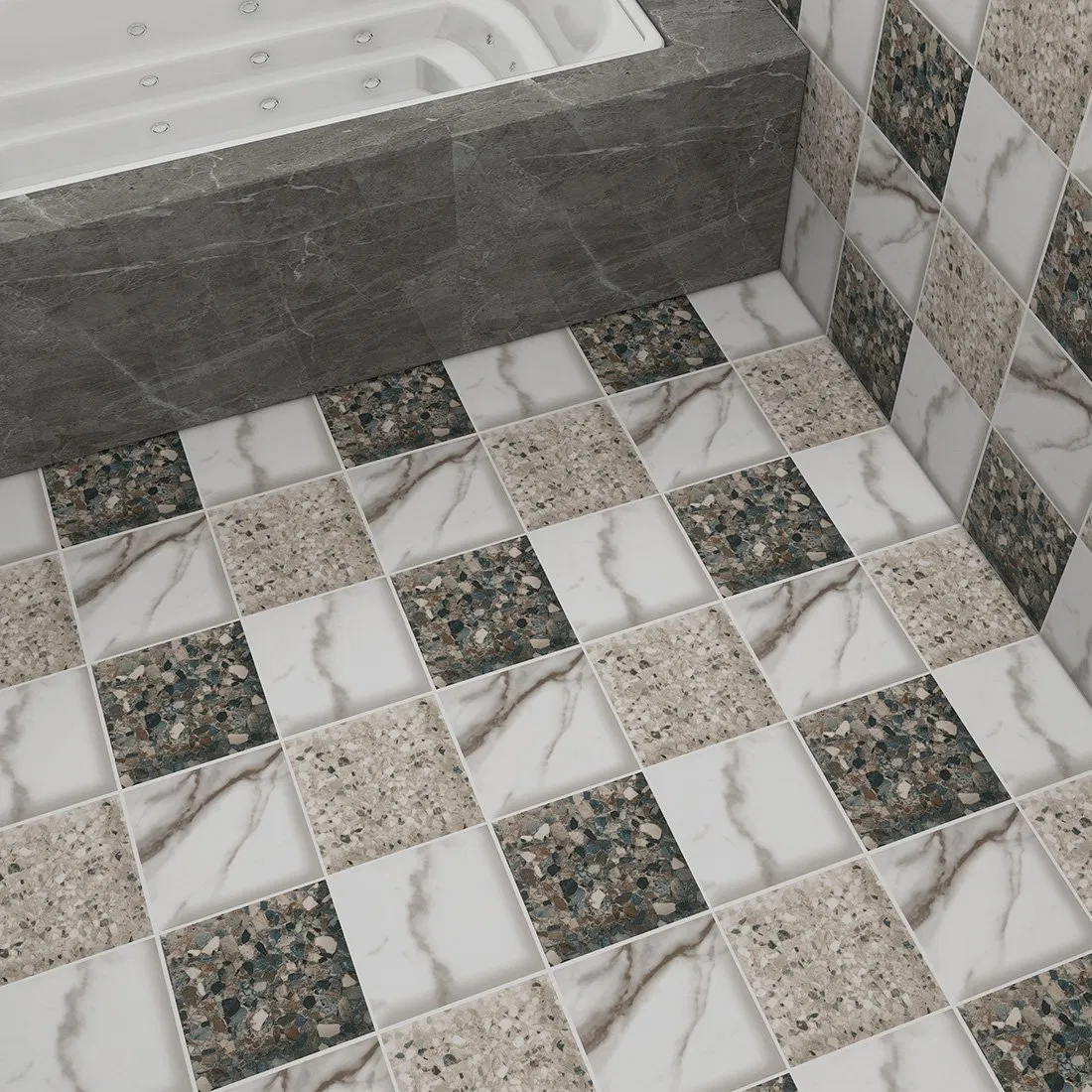 Self-Adhesive Vinyl Flooring Wall Stickers Tiles Waterproof Peel and Stick Tiles for Home Decor